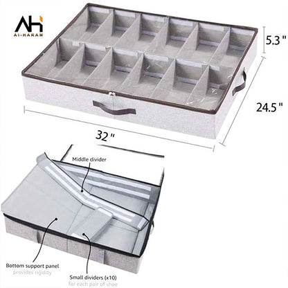 Shoe Organizer with Adjustable Storage Dividers