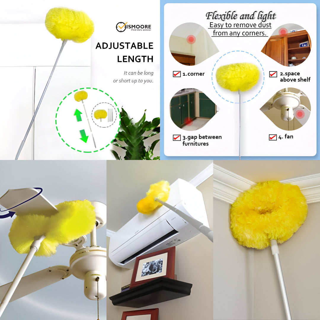 Ceiling-Fan Cleaner Duster with Extension Microfiber Washable