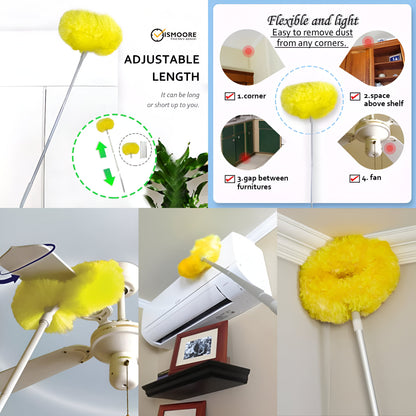 Ceiling-Fan Cleaner Duster with Extension Microfiber Washable