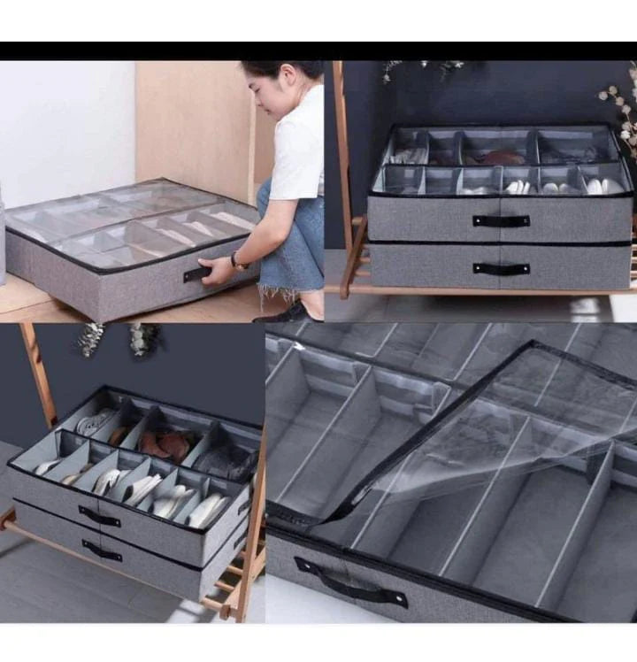 Shoe Organizer with Adjustable Storage Dividers
