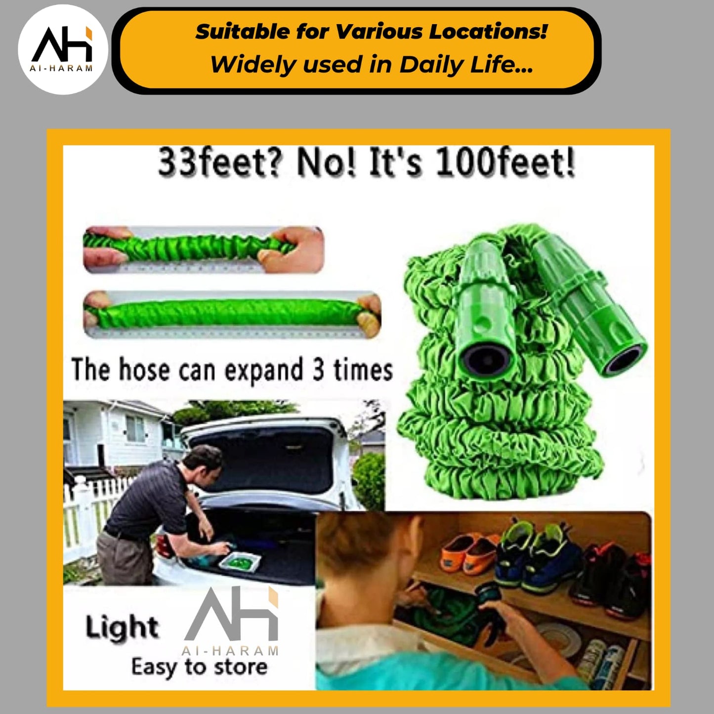 (100 Ft Hose Pipe) Expandable Flexible Garden Hose Water Pipe
