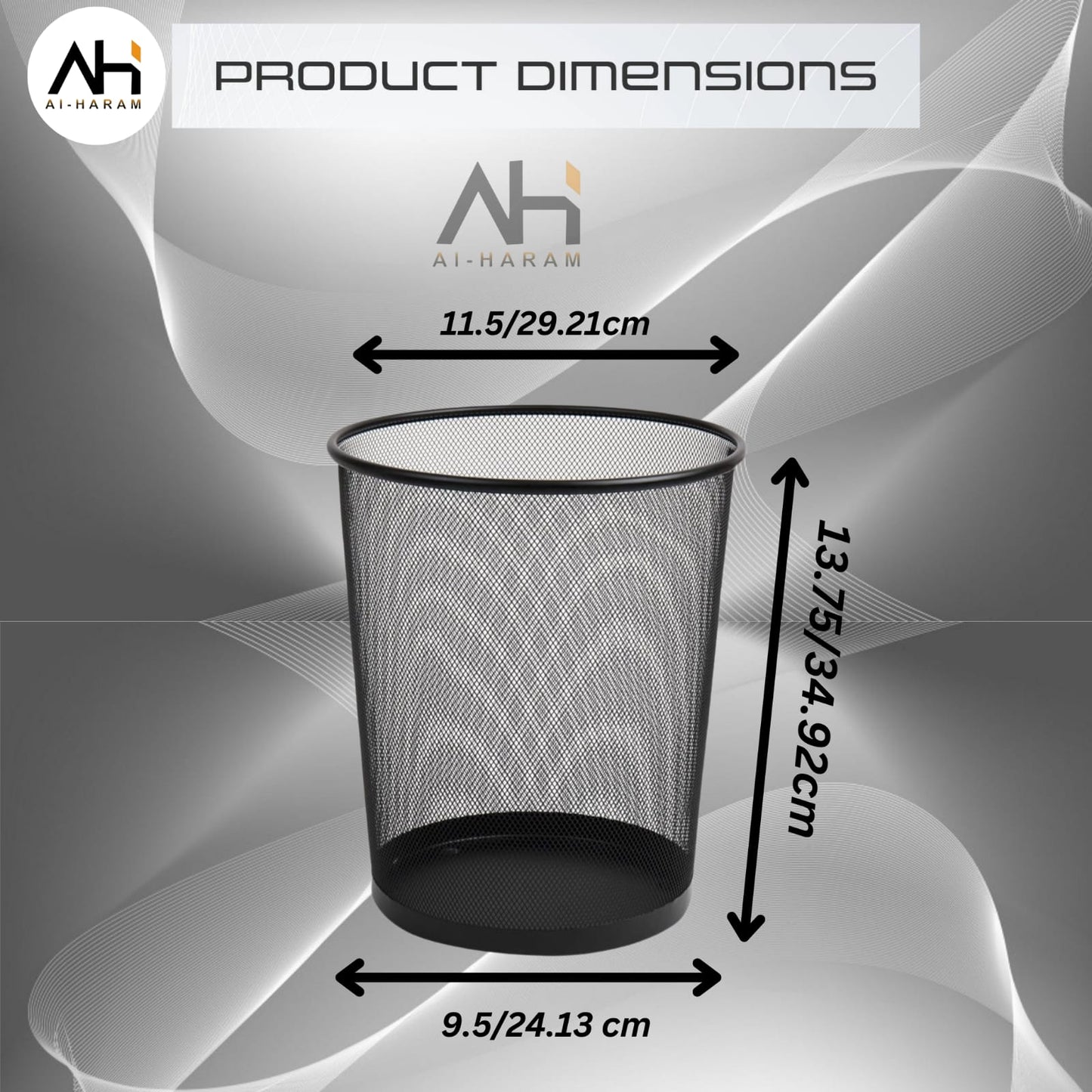Round Style Metal Wire Mesh Bin - Paper Bin